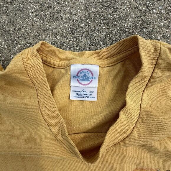 Vintage Delta Pro Weight Busch Gardens Sleeveless Shirt Mens Medium Yellow USA - Picture 4 of 5